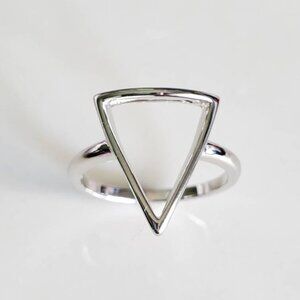 Slice of Life Triangle Ring, Sterling Silver Ring, high polished, Boho Chic
